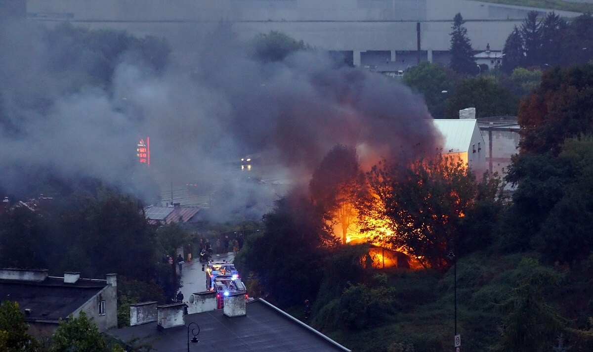 Pożar garażu przy ul. Białkowska Góra w Lublinie