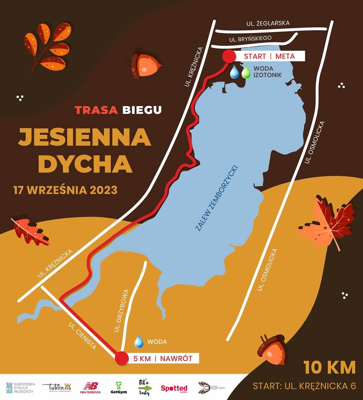 Trasa Jesiennej Dychy do Maratonu nad Zalewem Zemborzyckim