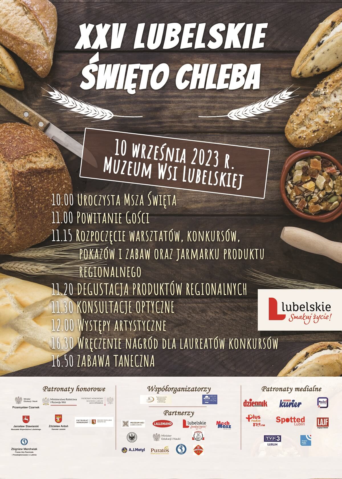 XXV Lubelskie Święto Chleba - plakat, program wydarzenia