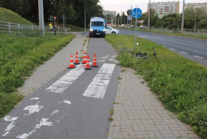 Zderzenie rowerzystów na ścieżce rowerowej wzdłuż ul. Armii Krajowej w Lublinie