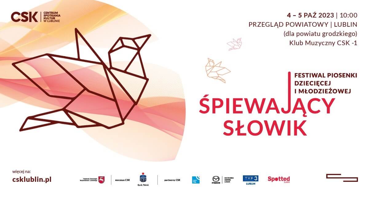 Wojewódzki Festiwal Piosenki Dziecięcej i Młodzieżowej „Śpiewający Słowik” 2023