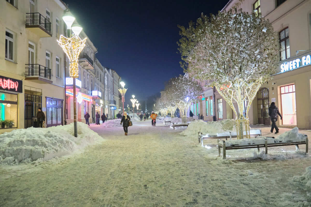 Iluminacje świąteczne na deptaku w Lublinie