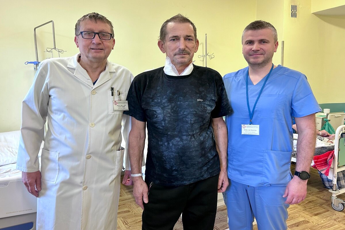 Szczęśliwy pacjent z stentografem w Lublinie