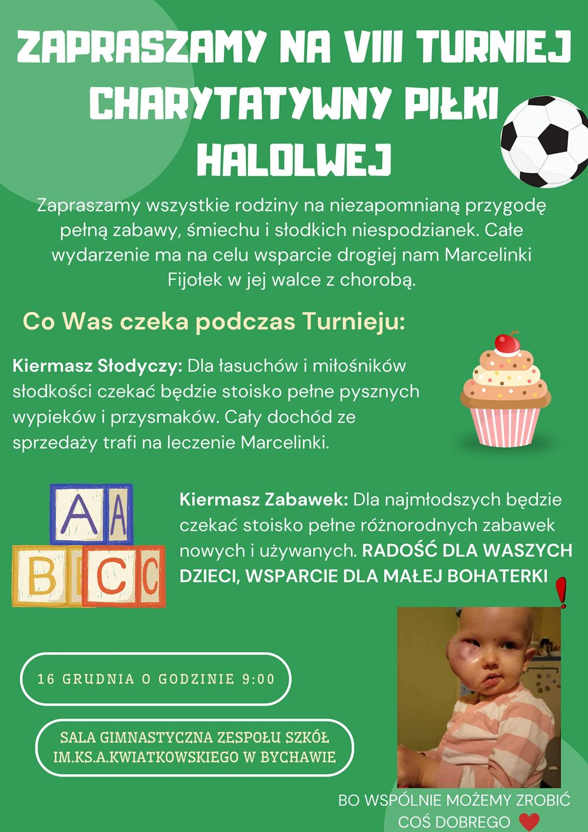 Charytatywny turniej piłki halowej w Bychawie - plakat