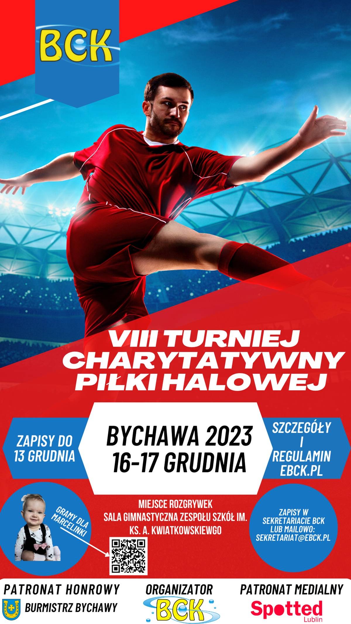 Charytatywny turniej piłki halowej w Bychawie - plakat
