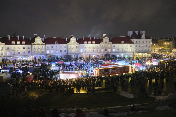 Świąteczna ciężarówka Coca-Coli przyciągnęła tłumy na Plac Zamkowy w Lublinie