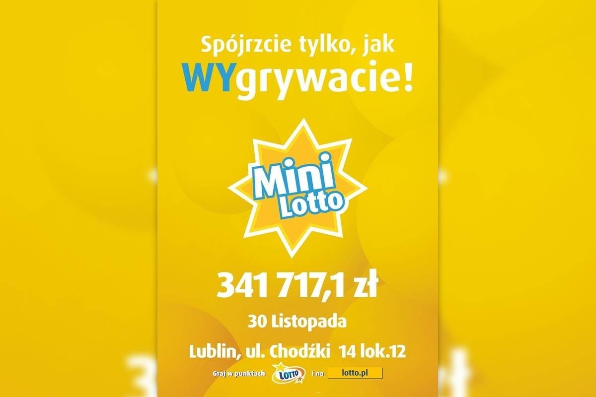 Lublin. Główna wygrana w Mini Lotto. Wygrał ponad 340 tysięcy złotych