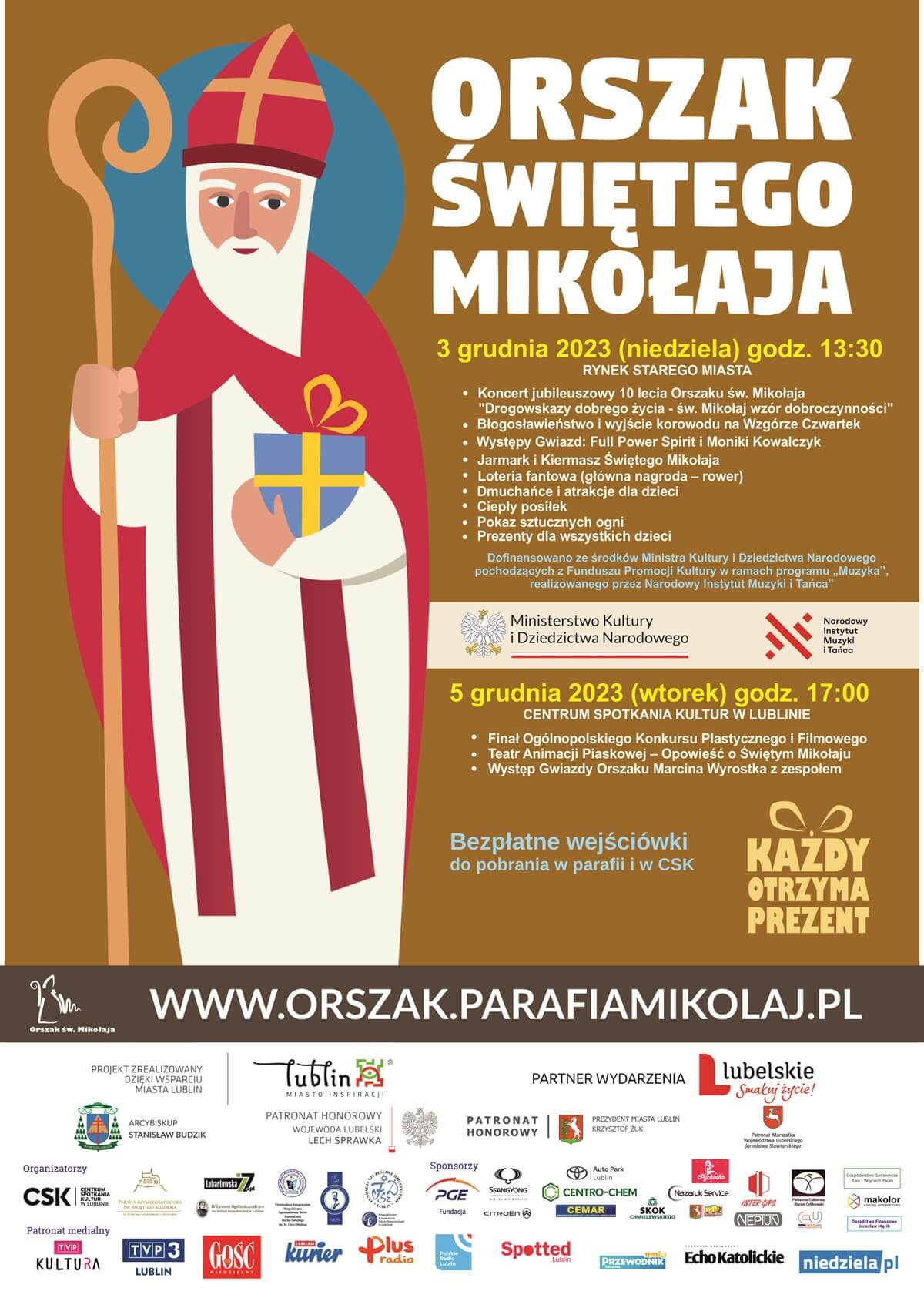 Orszak Świętego Mikołaja w Lublinie 2023 - PLAKAT