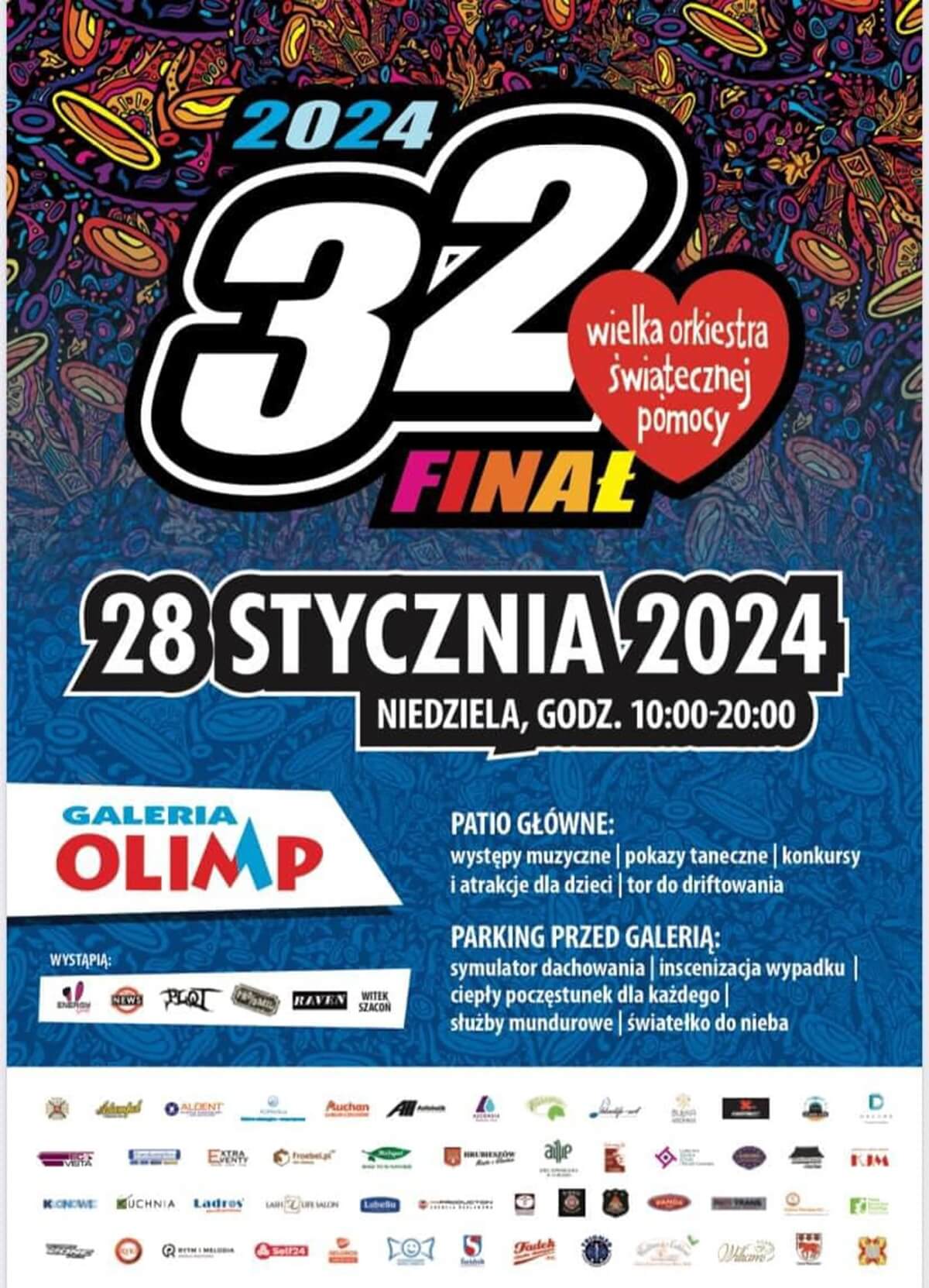 Finał WOŚP 2024 w Galerii Olimp - plakat