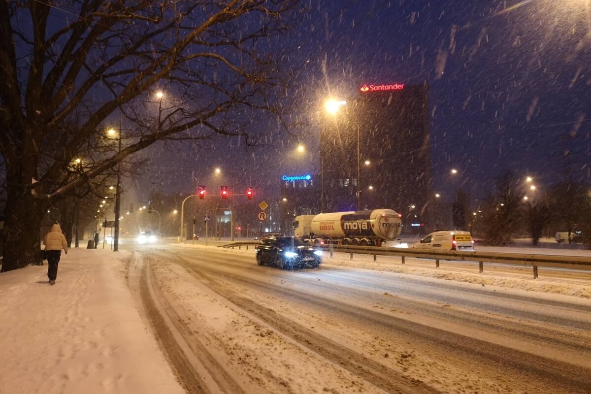 Padający śnieg w Lublinie