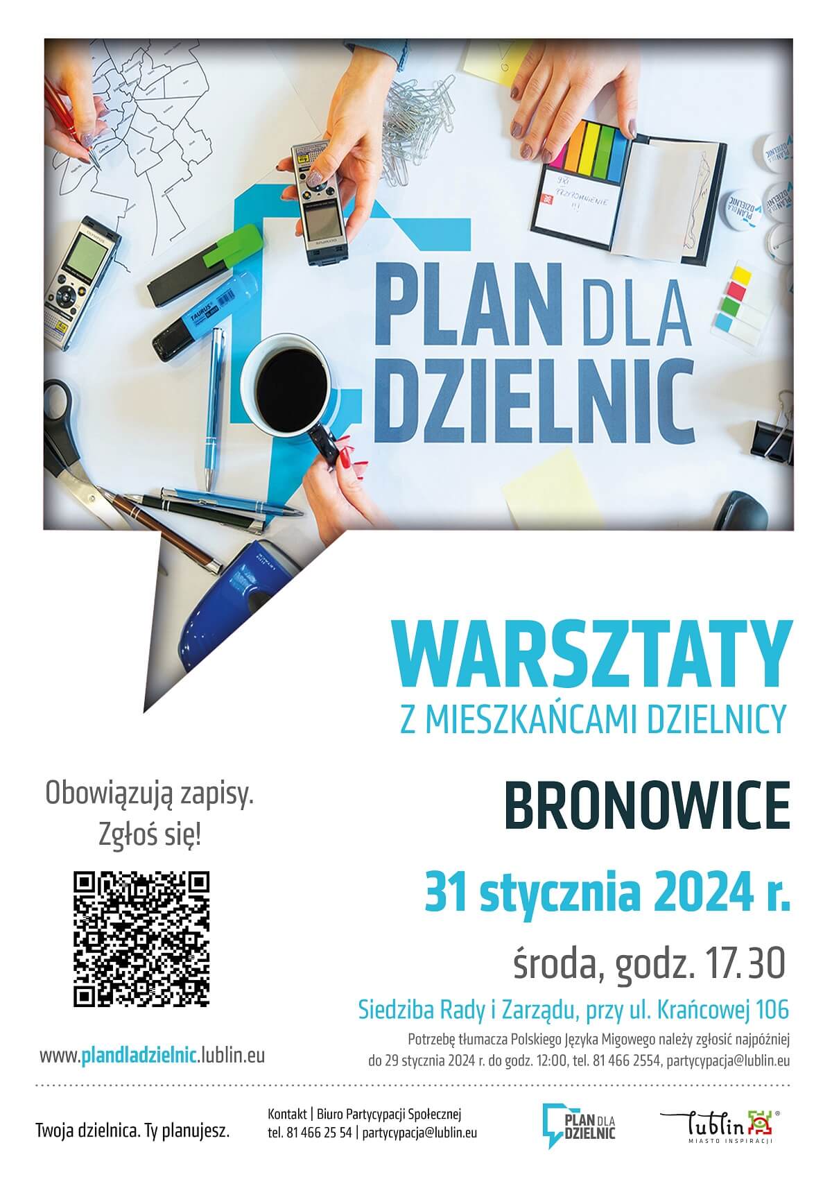 plakat plan dla dzielnic Bronowice