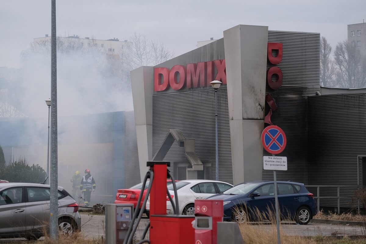 Pożar budynku Domix przy ul. Łęczyńskiej w Lublinie
