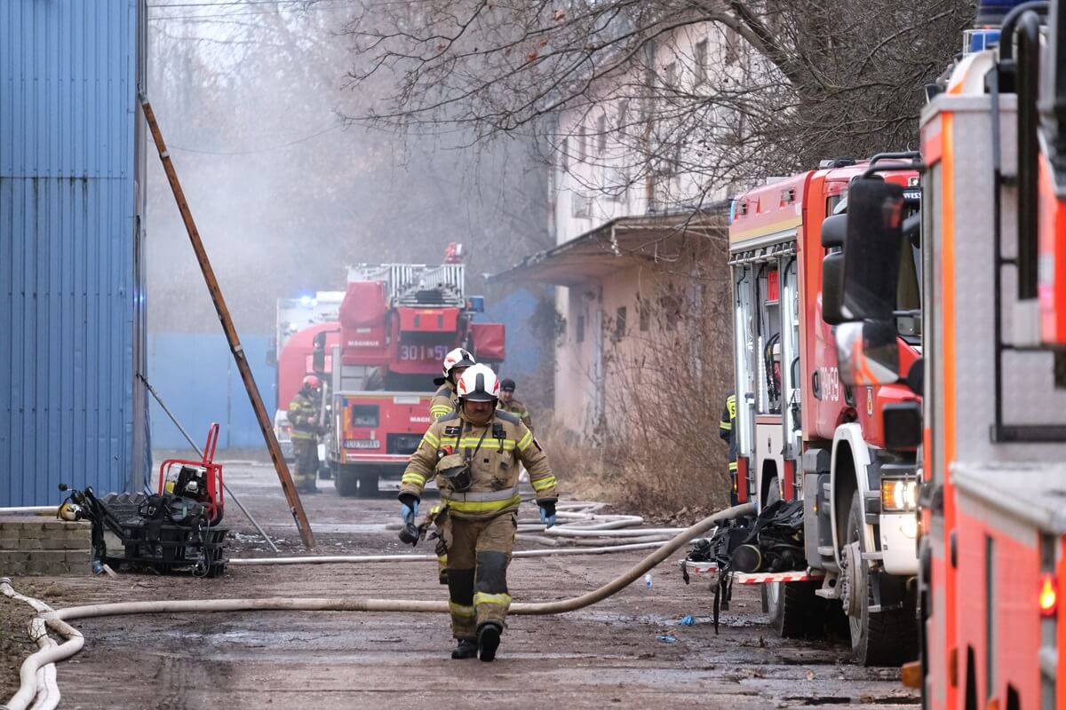 Pożar budynku Domix przy ul. Łęczyńskiej w Lublinie
