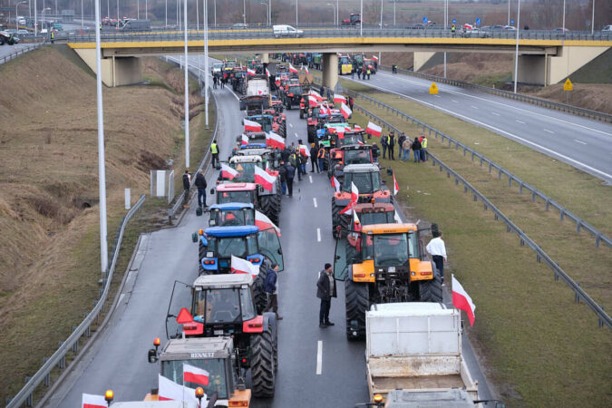 Protest rolników na obwodnicy Lublina - węzeł Lublin Tatary