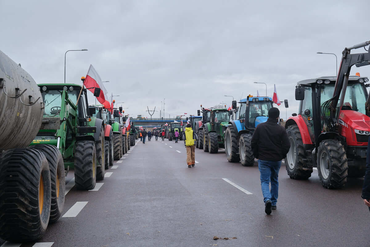 Protest rolników na obwodnicy Lublina - węzeł Lublin Węglin
