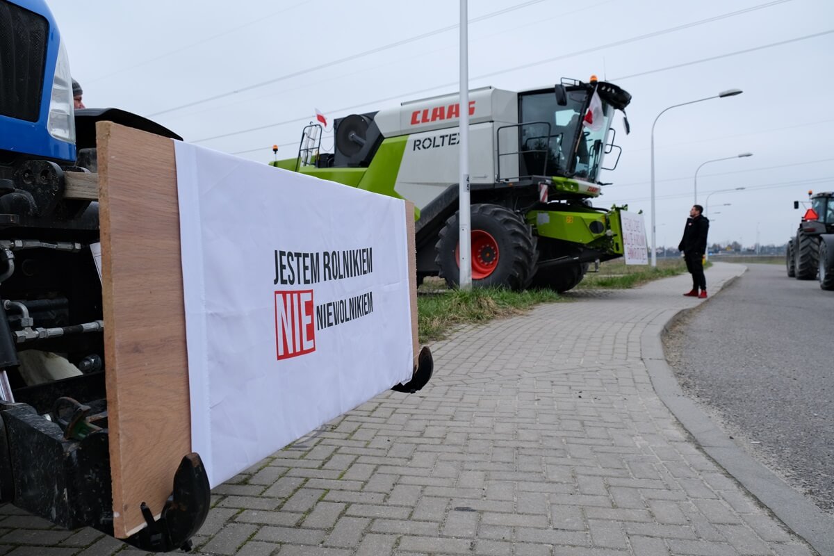 Protest rolników w Turce przy węźle Lublin Tatary