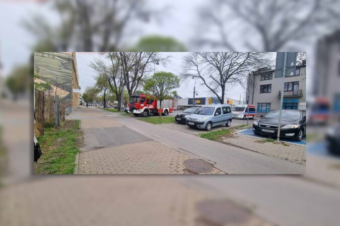 Alarm bombowy w Akademii Nauk Społecznych i Medycznych przy ul. Zamojskiej w Lublinie