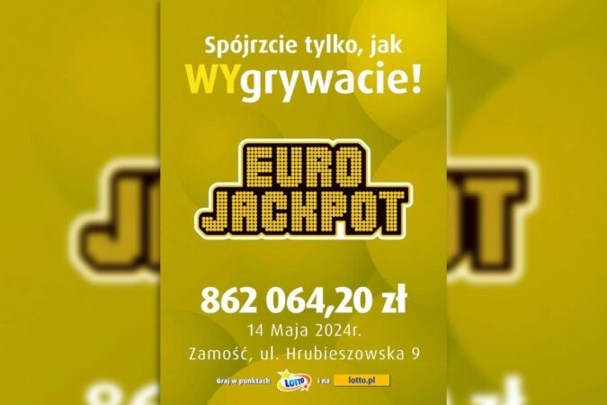 Eurojackpot wygrana w Zamościu 14 maj 2024