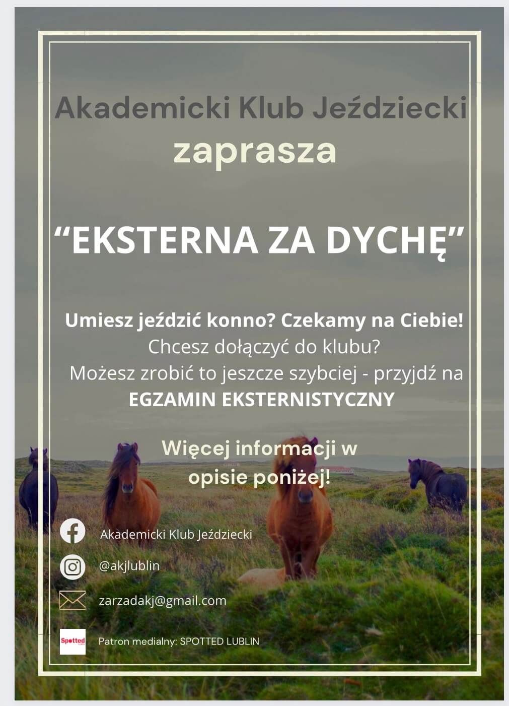 „EKSTERNA ZA DYCHĘ” — poznaj Akademicki Klub Jeździecki i Roztoczańską Konną Straż Ochrony Przyrody 6 IMG 2709