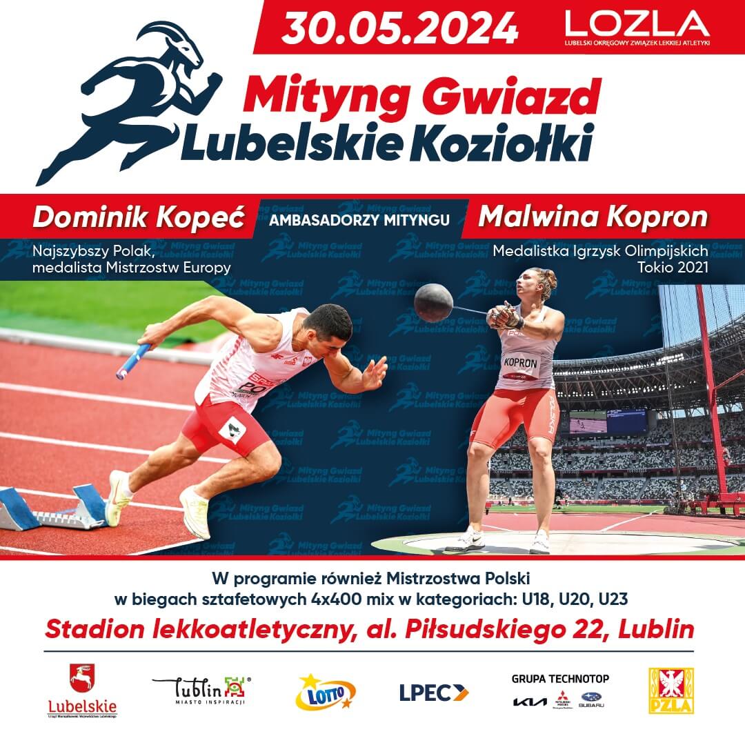 Święto Lekkoatletyki w Lublinie powraca w wielkim stylu. Czas na Lubelskie Koziołki 2024 3 plakat