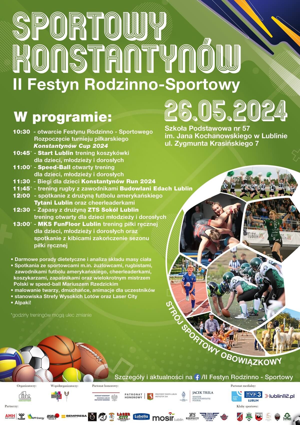 Sportowy Konstantynów - festyn rodzinno-sportowy 2024 - plakat