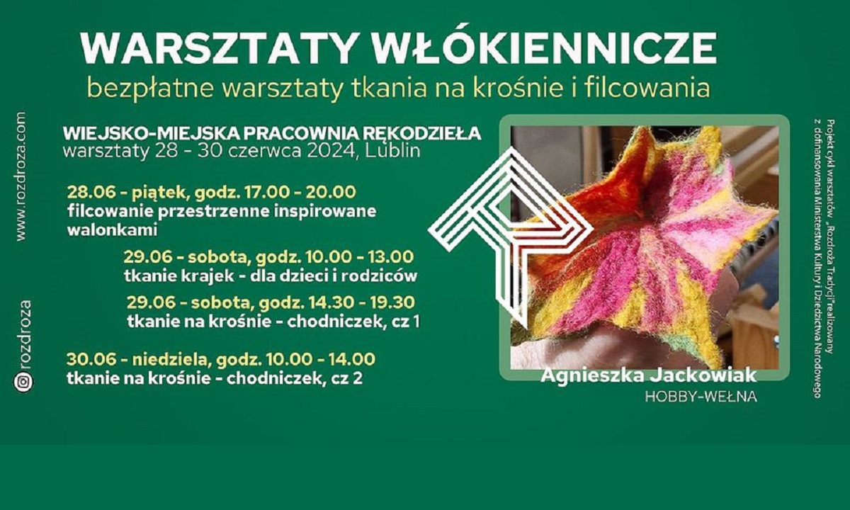 Warsztaty włókiennicze plakat