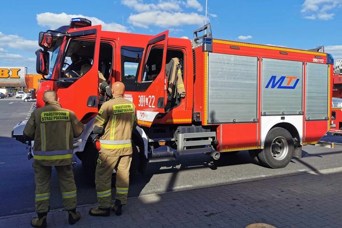 Interwencja straży pożarnej w Galerii Mozaika przy ul. Orkana