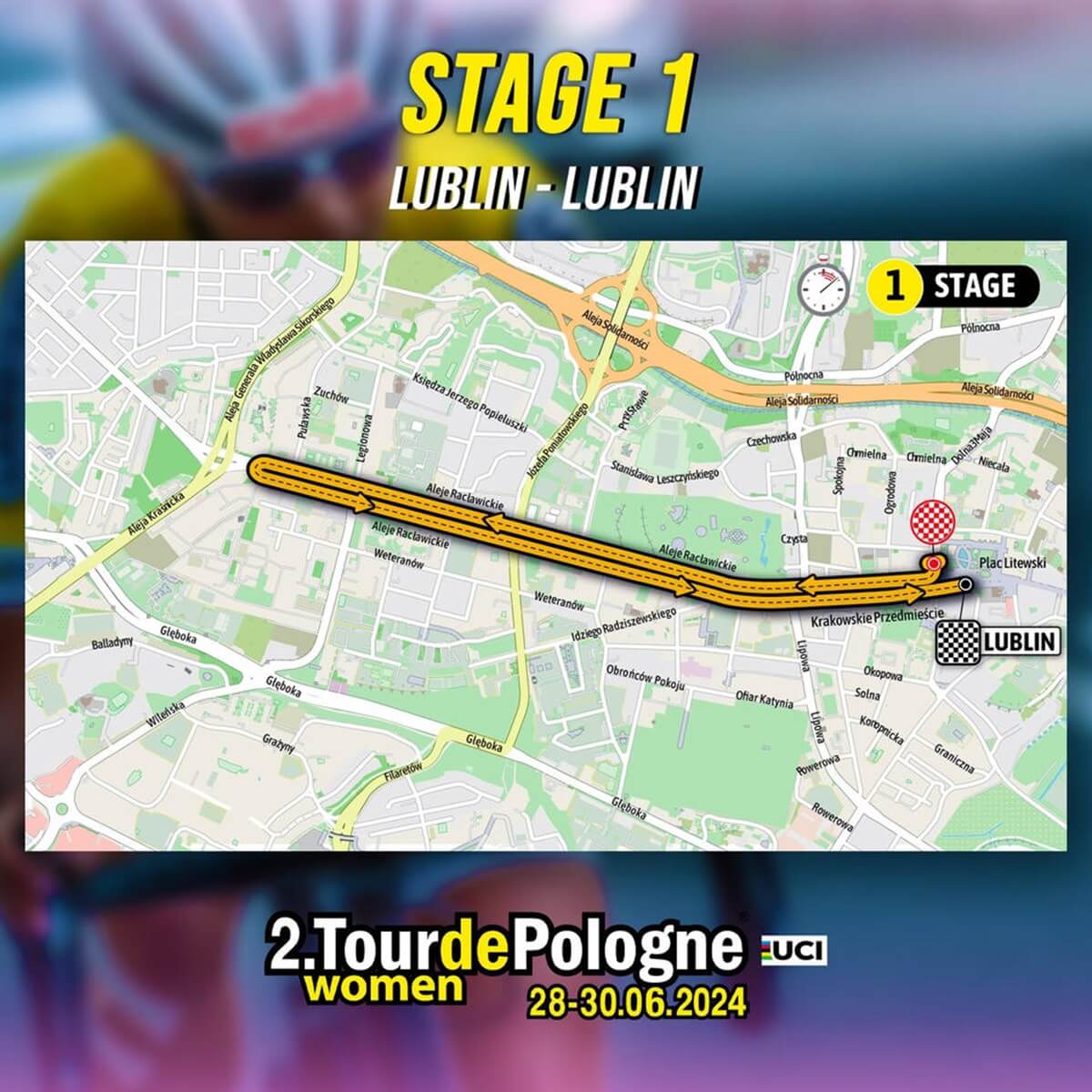 Trasa pierwszego etapu Tour de Pologne Women w Lublinie