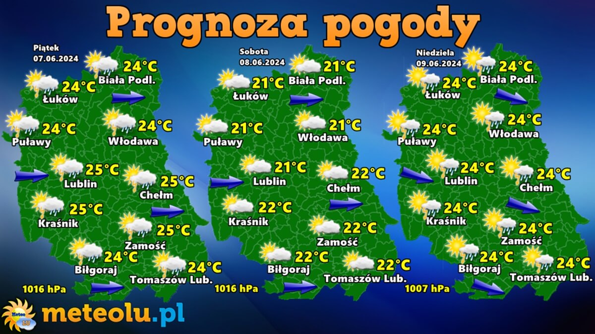 Weekendowa prognoza pogody 7-9 czerwca dla województwa lubelskiego