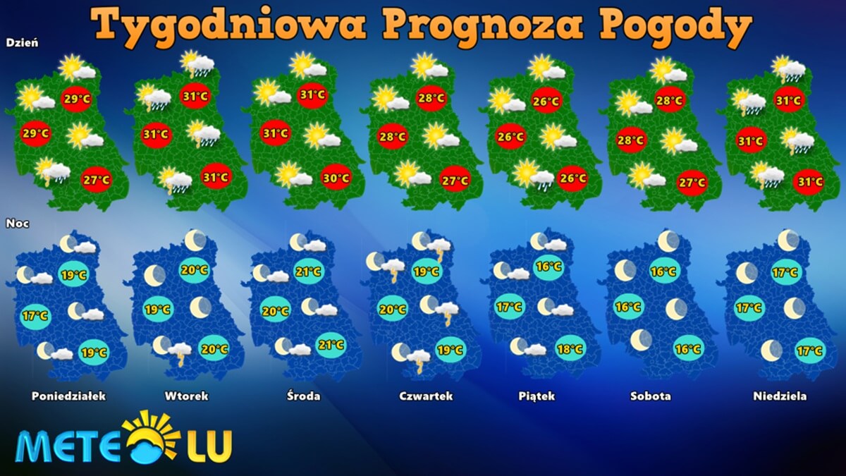 Tygodniowa prognoza pogody dla województwa lubelskiego 15-21 lipca