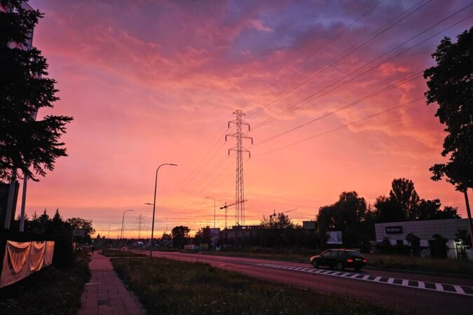 Zachód słońca nad Lublinem, ulica Nałęczowska