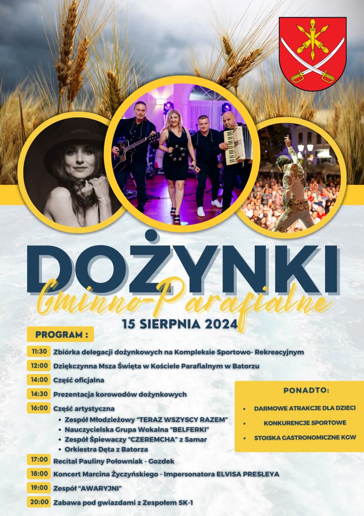 Dożynki w Batorzu 2024 - plakat, program wydarzenia