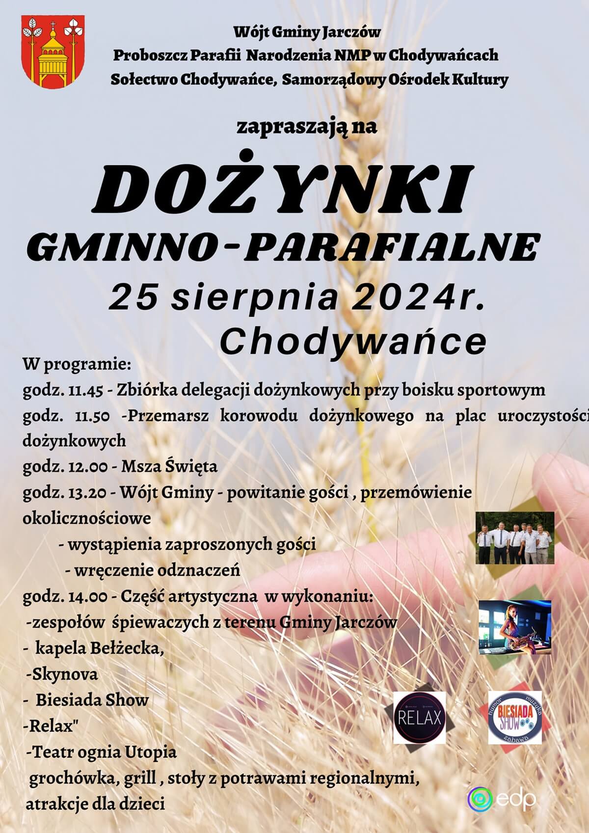 Dożynki w Chodywańcach 2024 - plakat, program wydarzenia