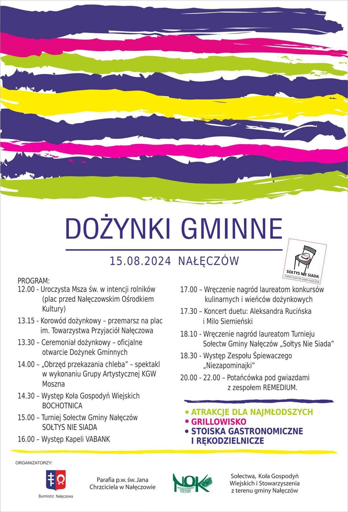 Dożynki w Nałęczowie 2024 - plakat, program wydarzenia