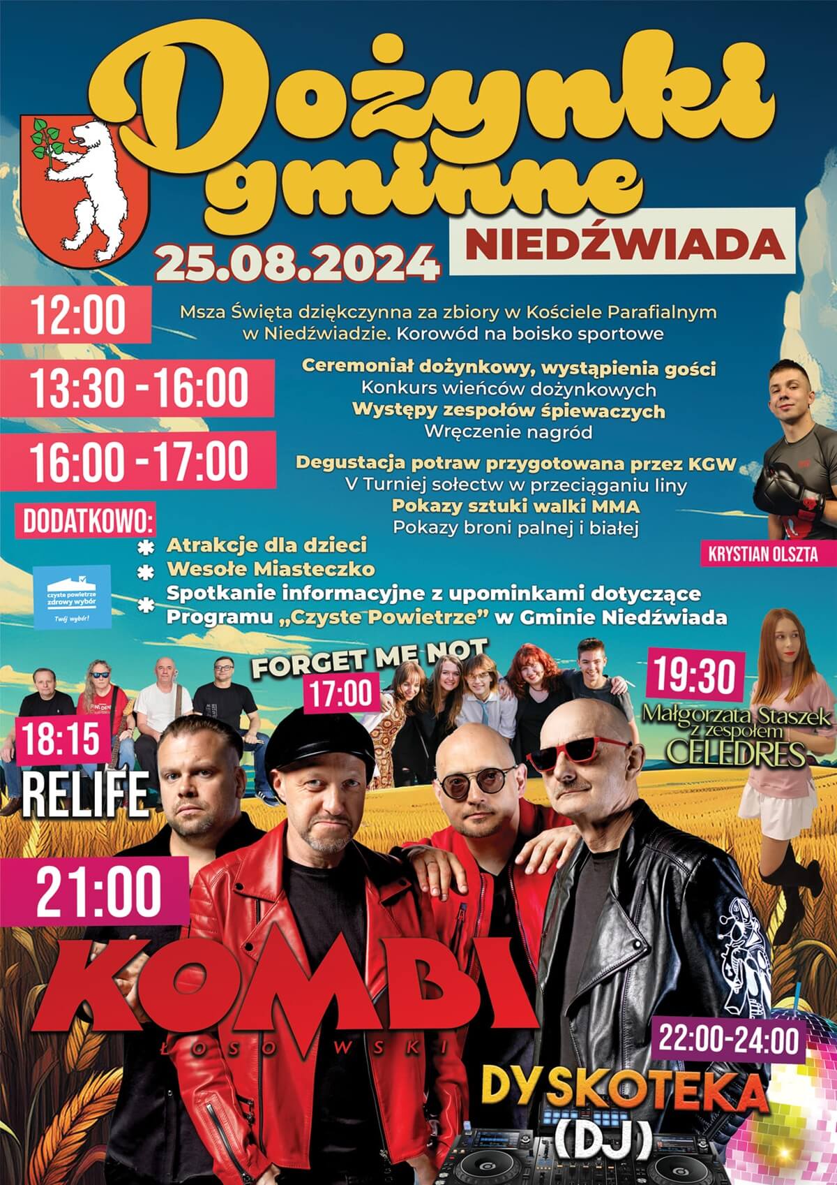 Dożynki w Niedźwiadzie 2024 - plakat, program wydarzenia