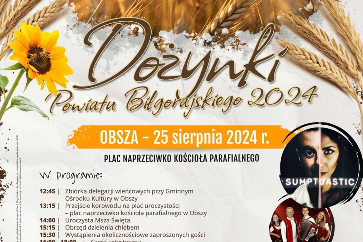 Dożynki powiatu biłgorajskiego w Obszy 2024