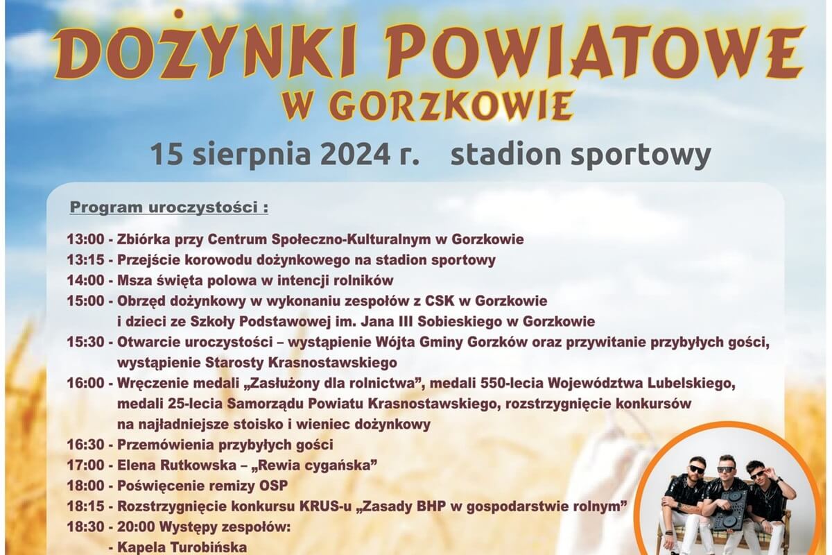 Dożynki powiatu krasnostawskiego w Gorzkowie 2024