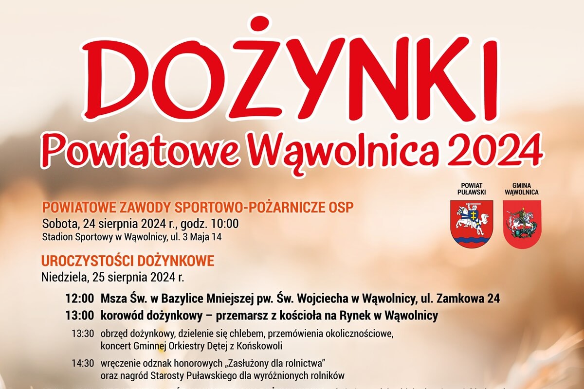 Dożynki powiatu puławskiego w Wąwolnicy 2024