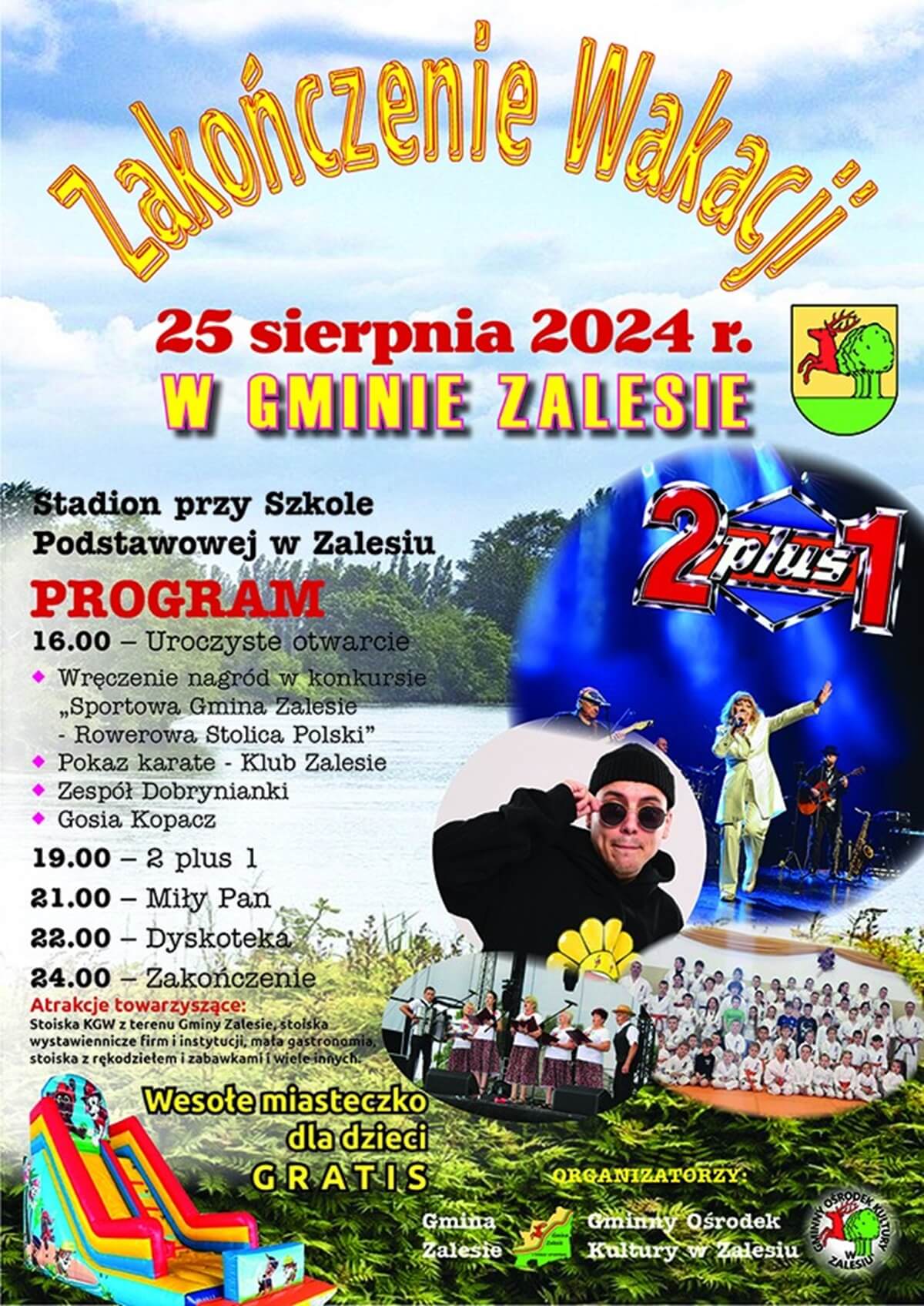 Zakończenie Wakacji w Zalesiu 2024 - plakat, program wydarzenia