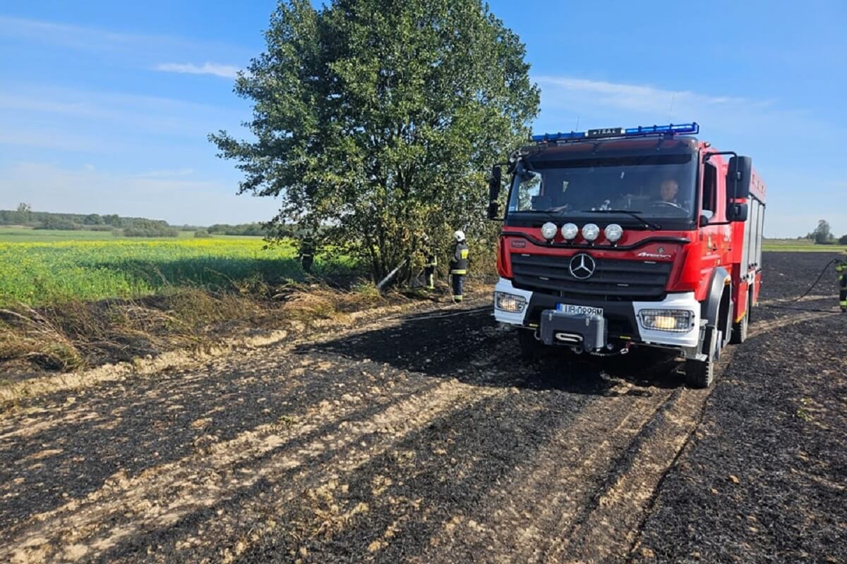 Samochód gaśniczy gasi nieużytki