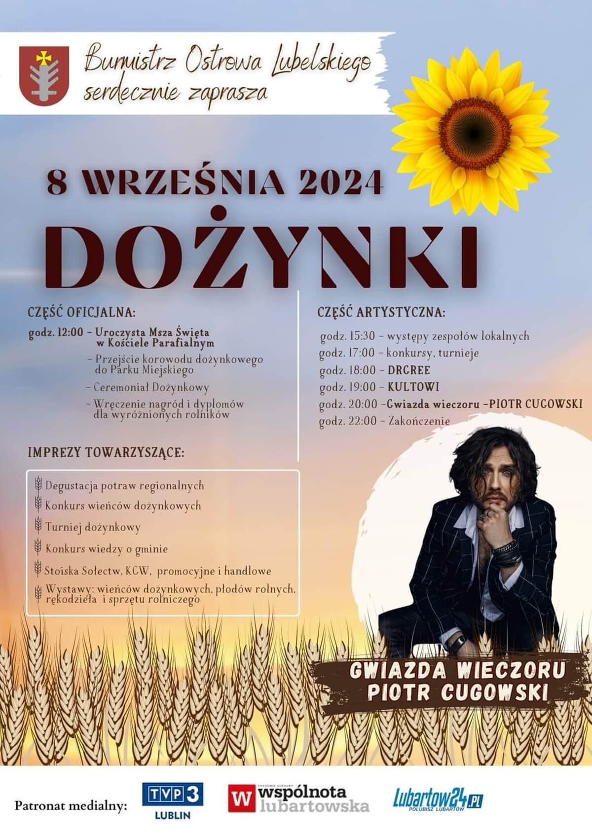 Dożynki w Ostrowie Lubelskim 2024 - plakat, program wydarzenia