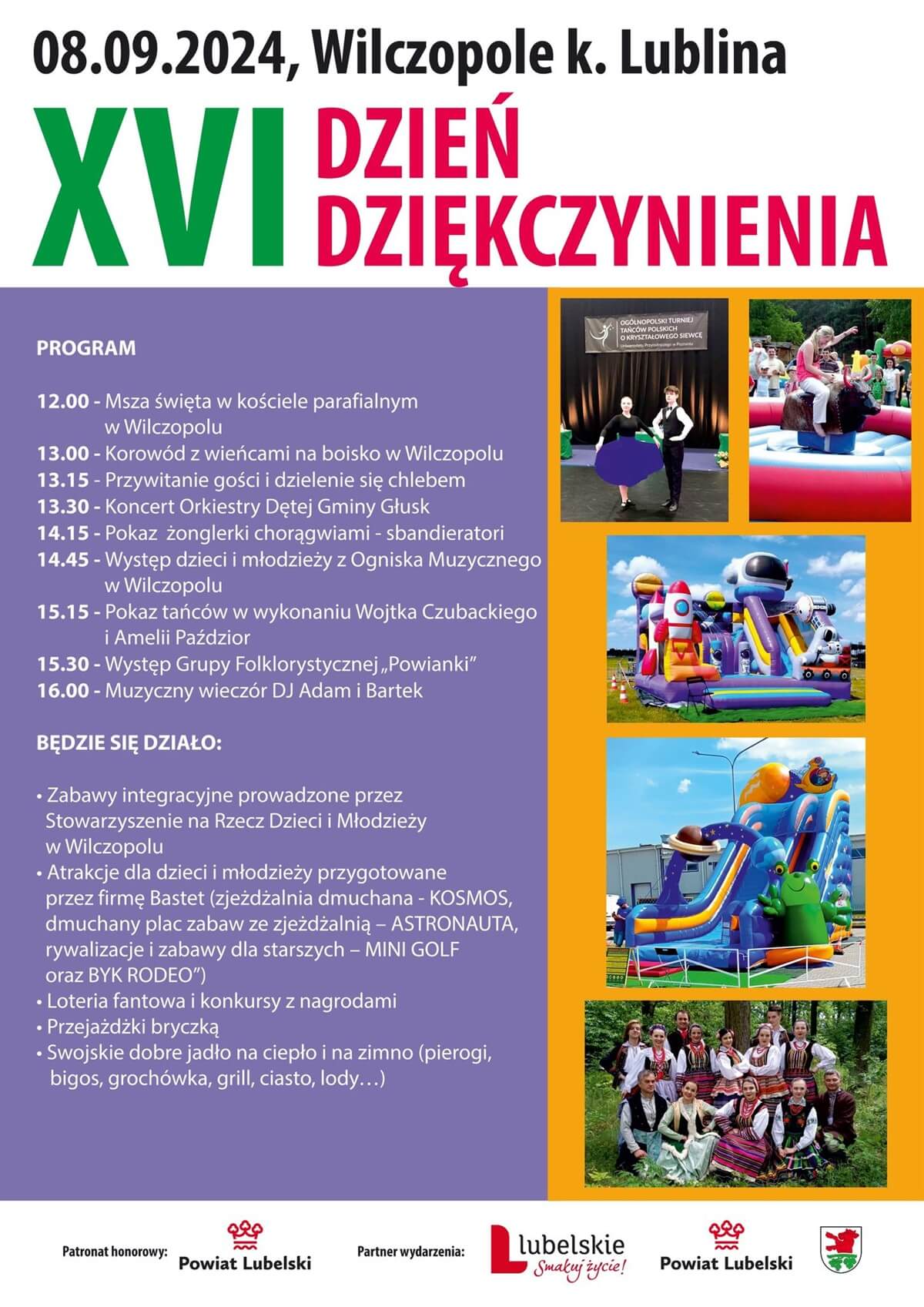 Dzień Dziękczynienia w Wilczopolu 2024 - plakat, program wydarzenia