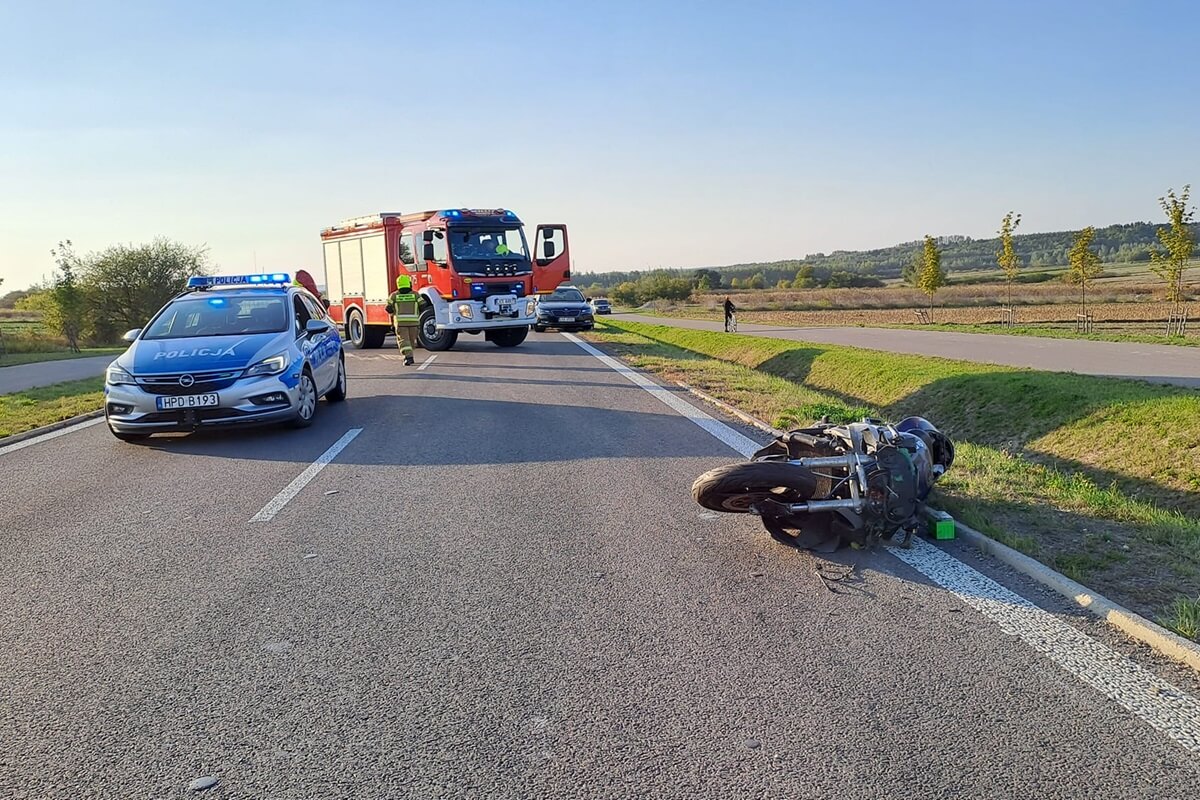 Zderzenie motocyklisty z łosiem na obwodnicy Kraśnika