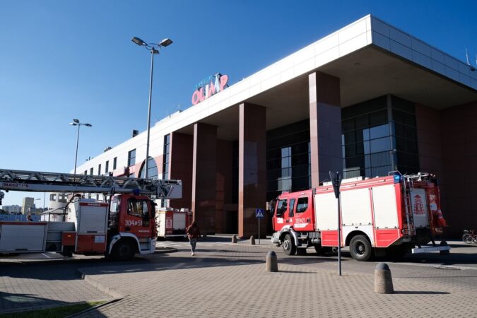 Interwencja straży pożarnej w Galerii Olimp