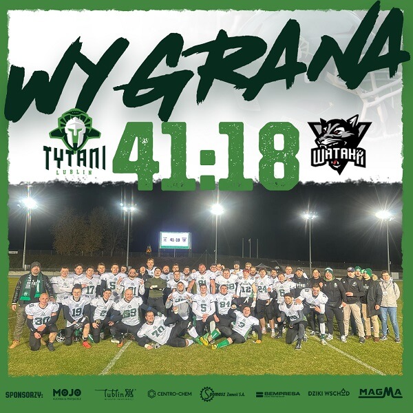 Tytani Lublin w finale – Zwycięstwo z Watahą Zielona Góra zapewnia drużynie awans! 1 Tytani Lublin - zwyciężyli Watahę
