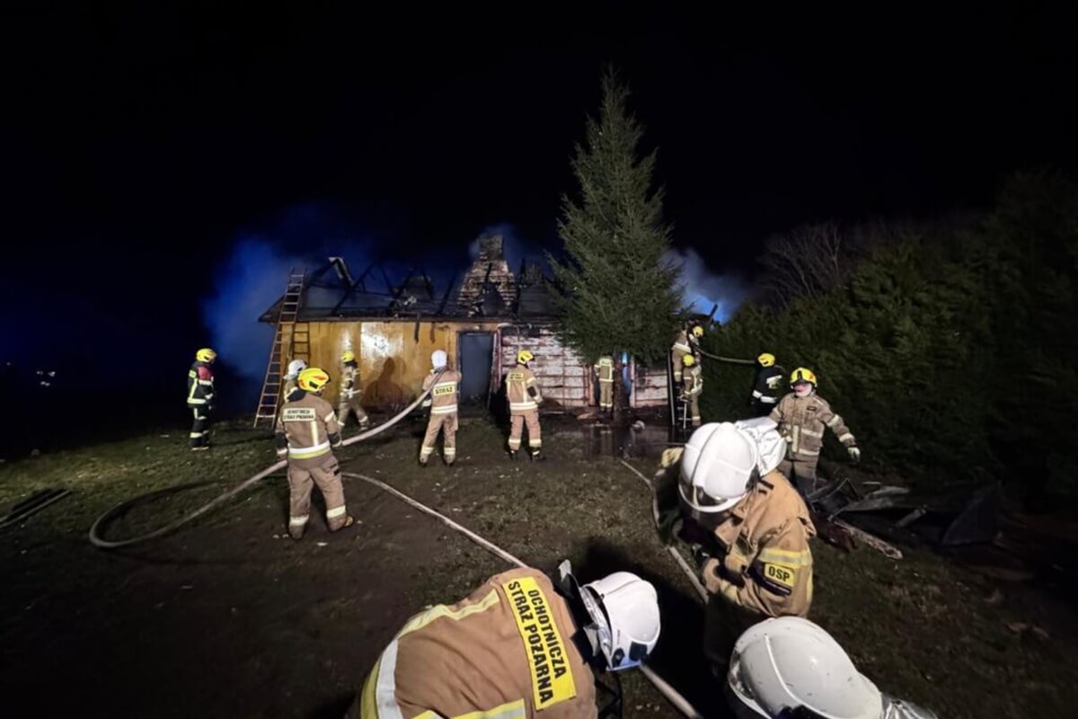 Pożar domu w Sobieszczanach