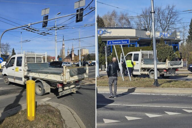 Kierowca pojazdu dostawczego przejechał przez skrzyżowanie, na którym doszło do wypadku
