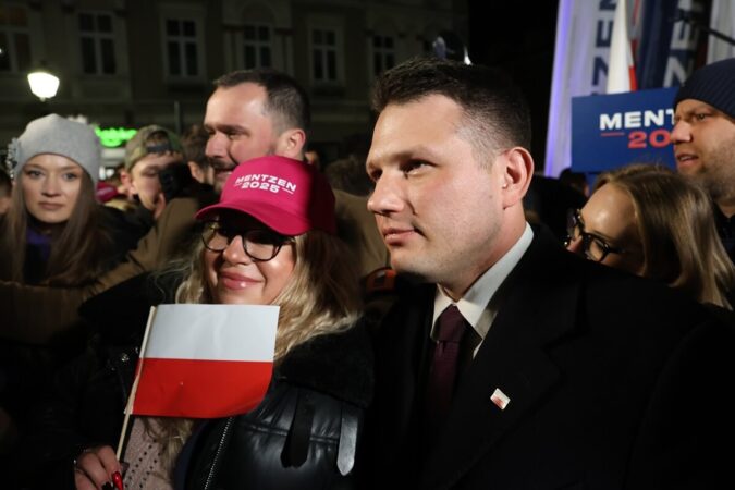 Kandydat na prezydenta RP Sławomir Mentzen na spotkaniu z wyborcami